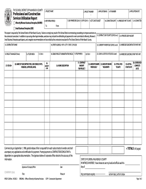 Professional and Construction Services Utilization Report Palmbeachschools  Form