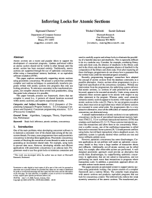 Inferring Locks for Atomic Sections Microsoft Research  Form