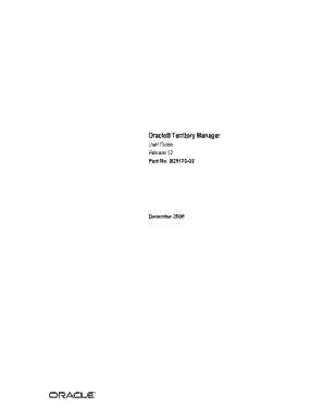 Oracle Territory Manager Form