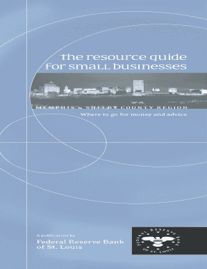 The Resource Guide for Small Businesses Memphis &amp; Shelby  Form