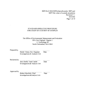 Chain of Custody Sop  Form