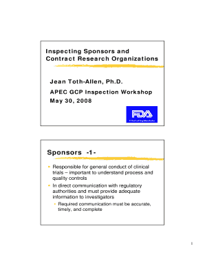 Inspecting Sponsors and  Form