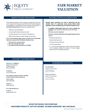 FAIR MARKET VALUATION FORM