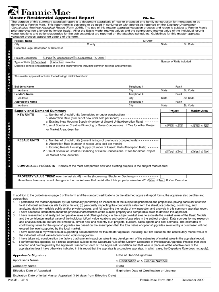  Appraisal Form 2045 2000-2023