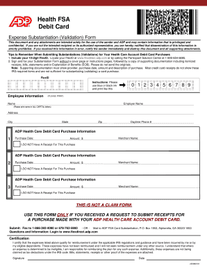 Adp Substantiation Claim Form