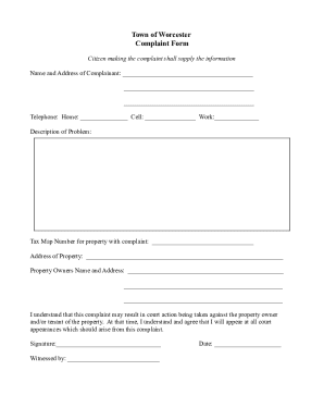 Worcester Police Non Emergency  Form