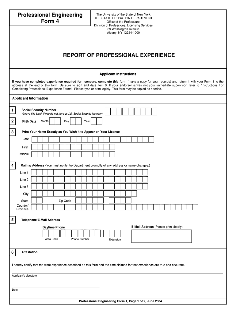  REPORT of PROFESSIONAL EXPERIENCE Professional Op Nysed 2020