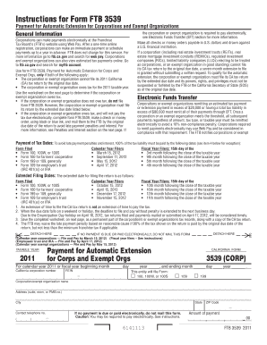 California Franchise Tax 3539 Form