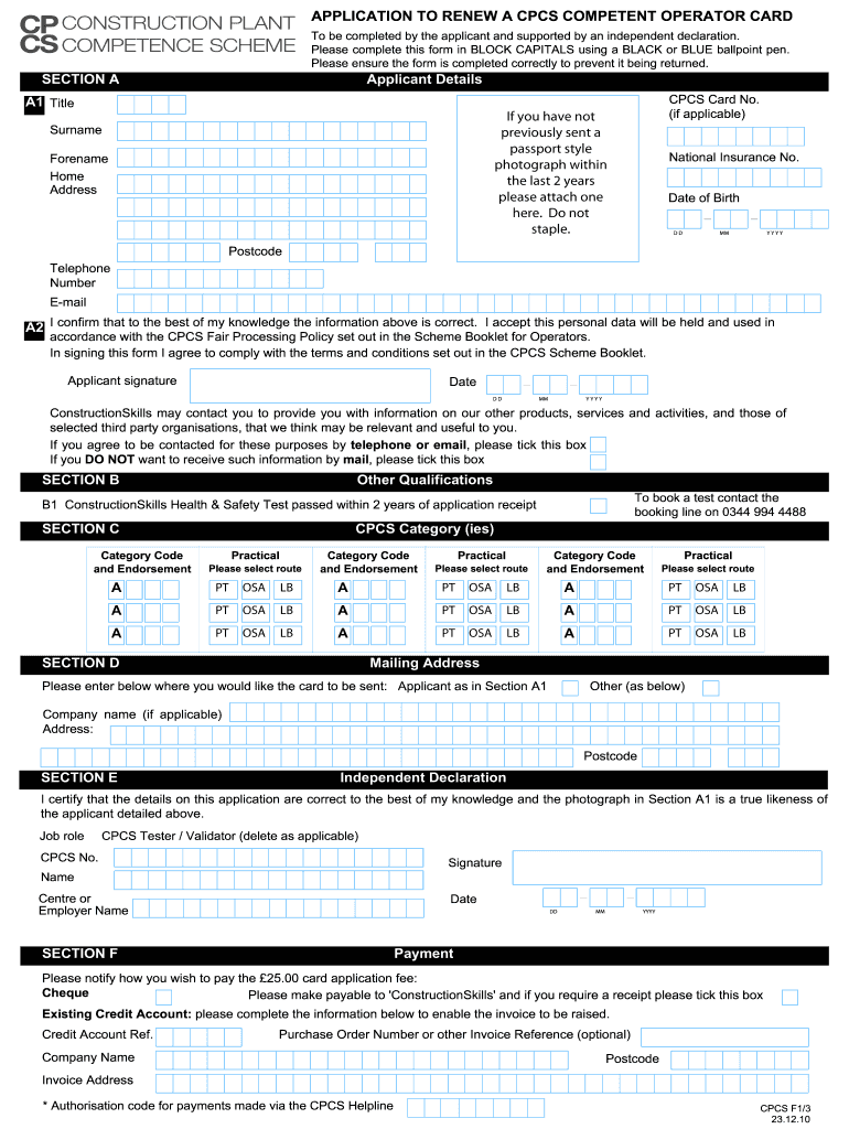  Application Renew Cpcs  Form 2010