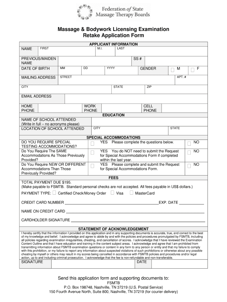 Mblex Retake Application Online Form