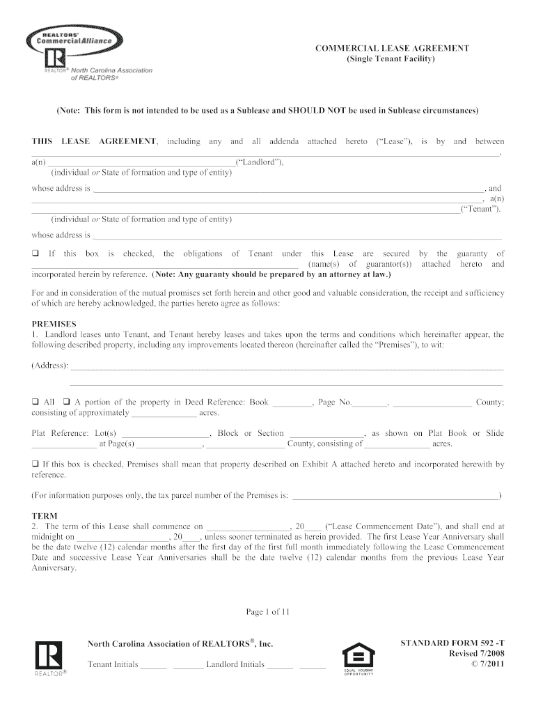  Commercial Lease Agreement Nc 2008-2024