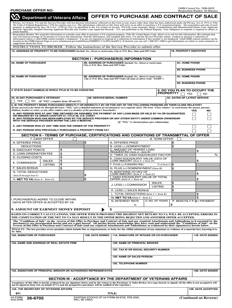  Va Form Feb 26 6705 2021