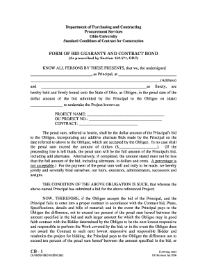 Ohio Orc Bid Guaranty Bond Form