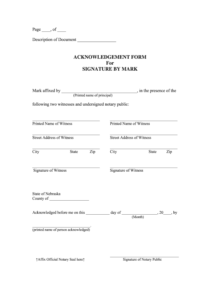 Nebraska Notary Form