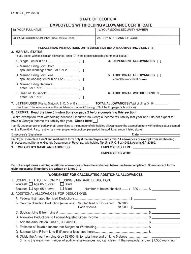  State of Georgia Employee Withholding Marital Status 0 Form 2019