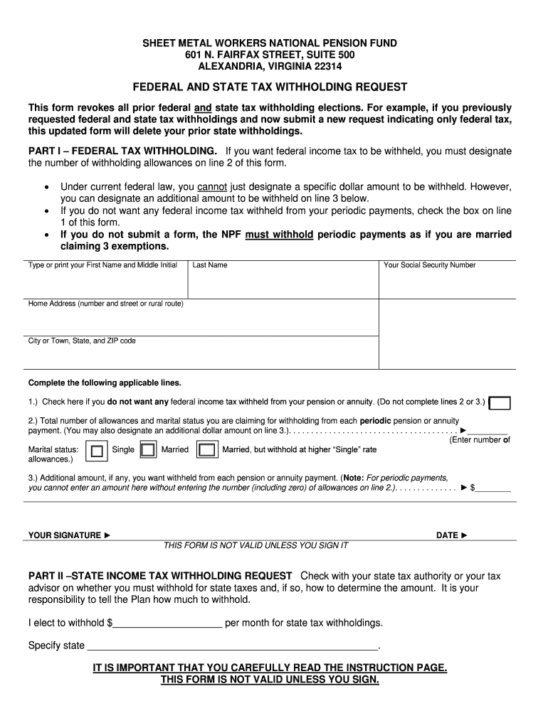 NOTICE of WITHHOLDING of FEDERAL INCOME TAXES from    Smwnpf  Form