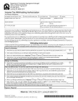 Income Tax Withholding Authorization Form R0012x