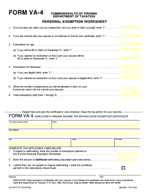  Va 4 Form PDF Fillable 2011