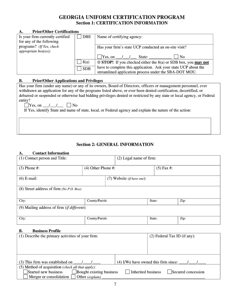 Georgia Uniform Certification Program Gucp