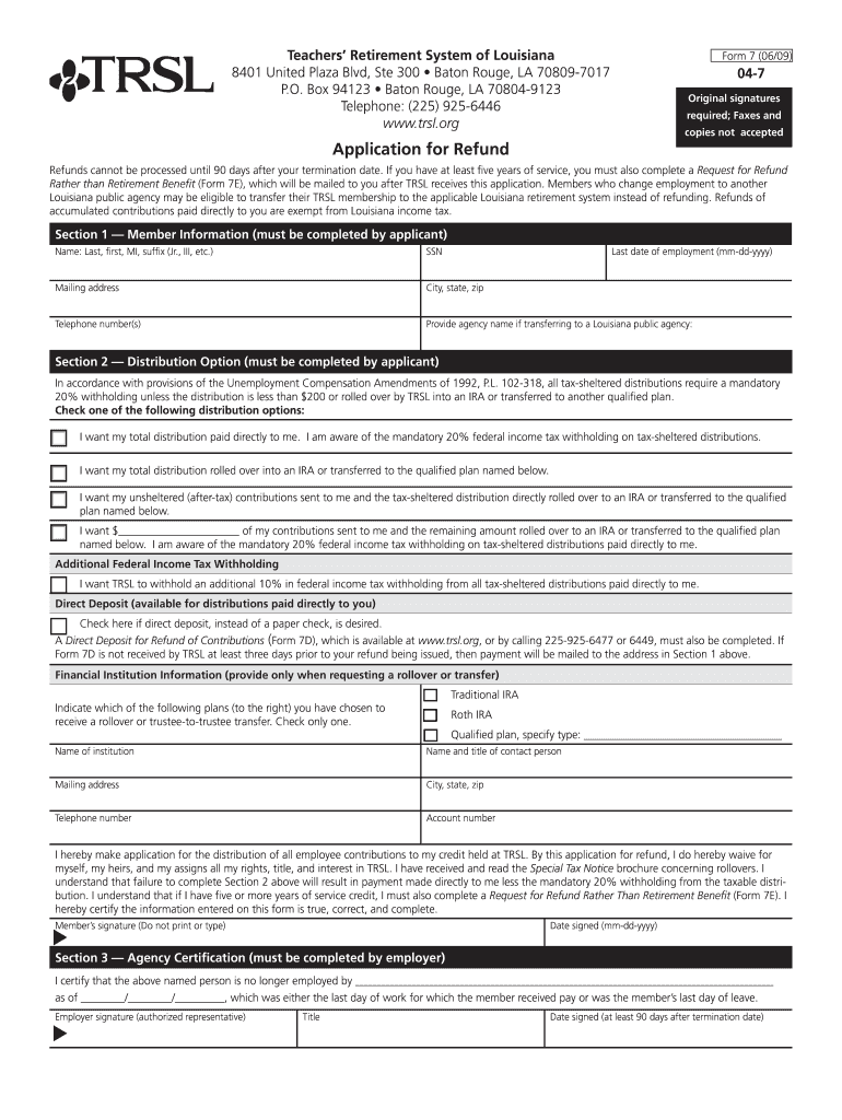 Trsl Form 7