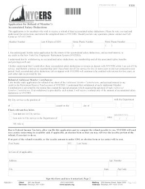 Nycers Refund  Form