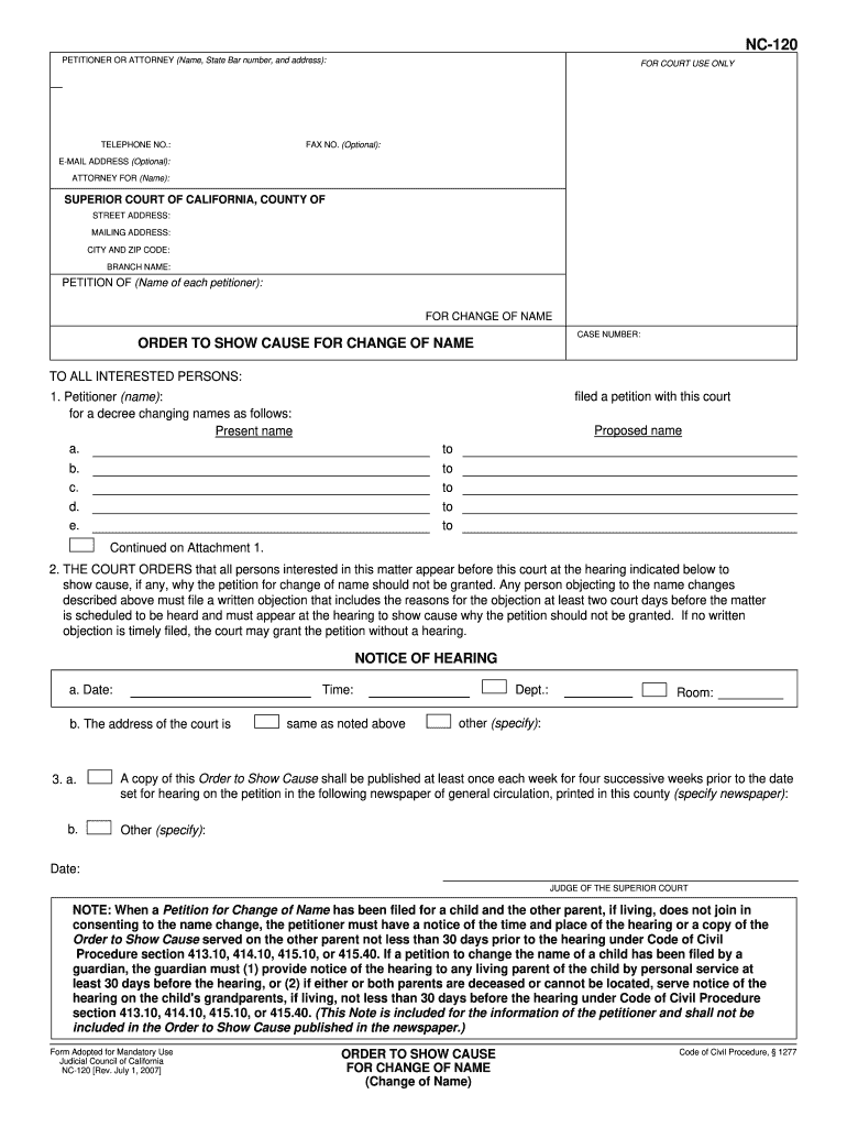  Nc 120 Form California 2007-2024