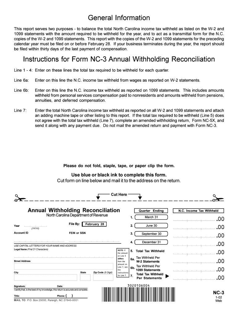 Nc3 Fillable Form