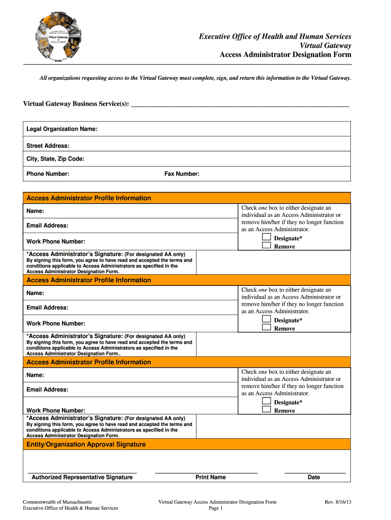  Eohhs Access Administrator Designation Form 2013