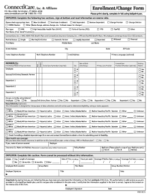 Connecticare Enrollment  Form