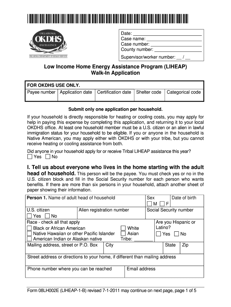 Liheap Application Online Oklahoma  Form