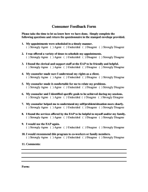 Printable Feedback Form