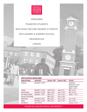 Winston Salem State University Undergraduate Applications Printable Form