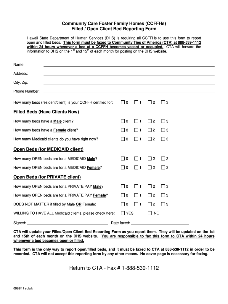 Return to CTA  Fax # 1 888 539 1112  Form