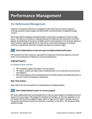 Performance Management D3 Puget Sound Partnership