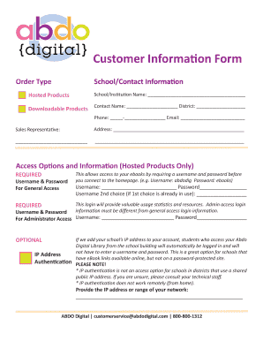 Customer Information Form Amazon S3