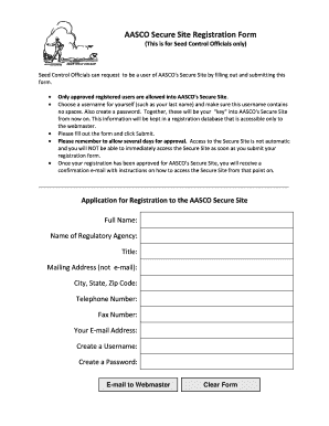 AASCO Secure Site Registration Form Seedcontrol