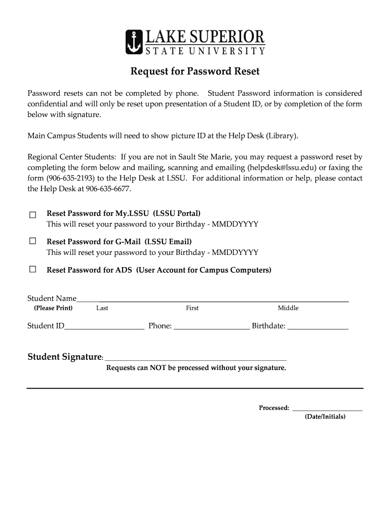 My LSSU Login Instructions Reset Form New DOC  Lssu