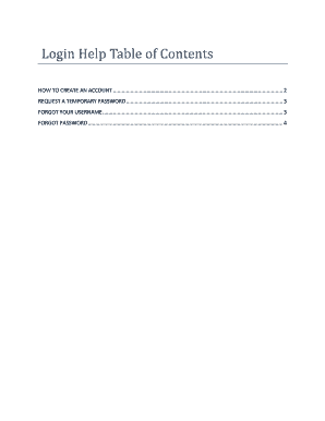 Login Help Table of Contents  Form