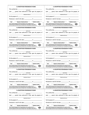 Nc Hunting Permission Slip  Form