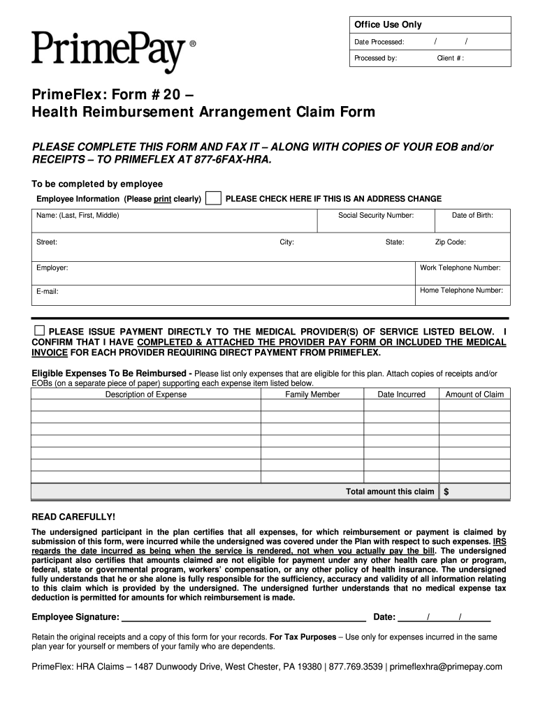 Form 20 Health