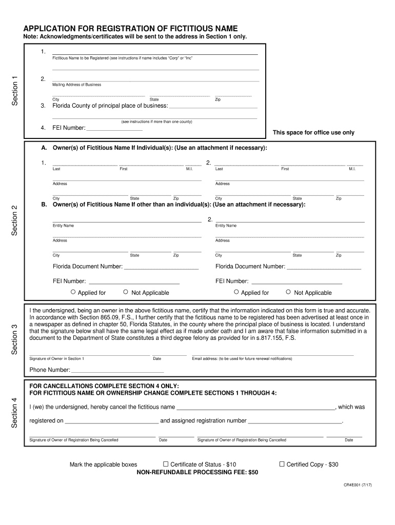 Get and Sign Fictitious Name Florida  Form