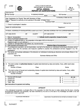 What is a Cl 1 Form in South Carolina