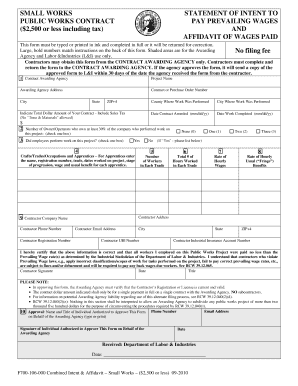 Small Works 2500 Form