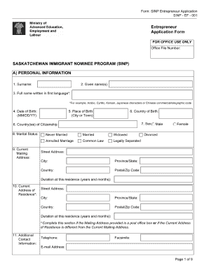 Sinp Ef 001 Form