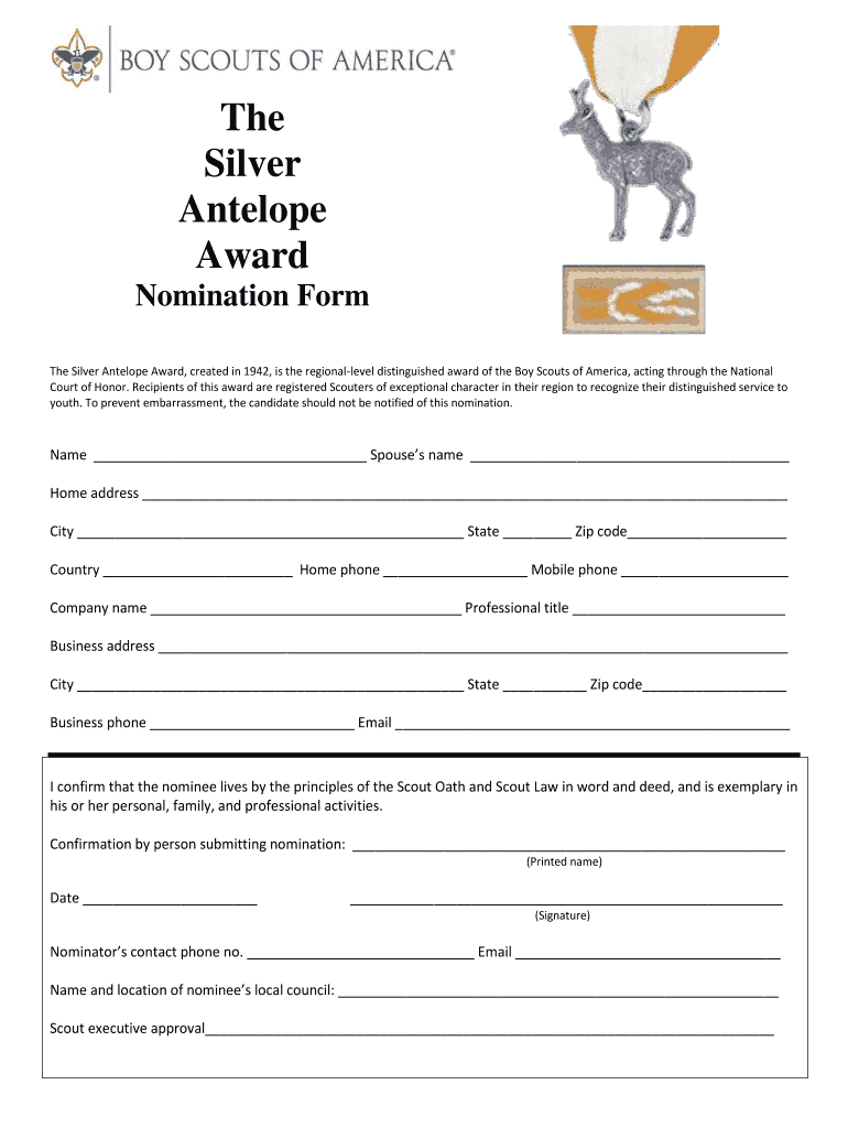Silver Antelope  Form