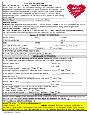 Alcon Cares Form