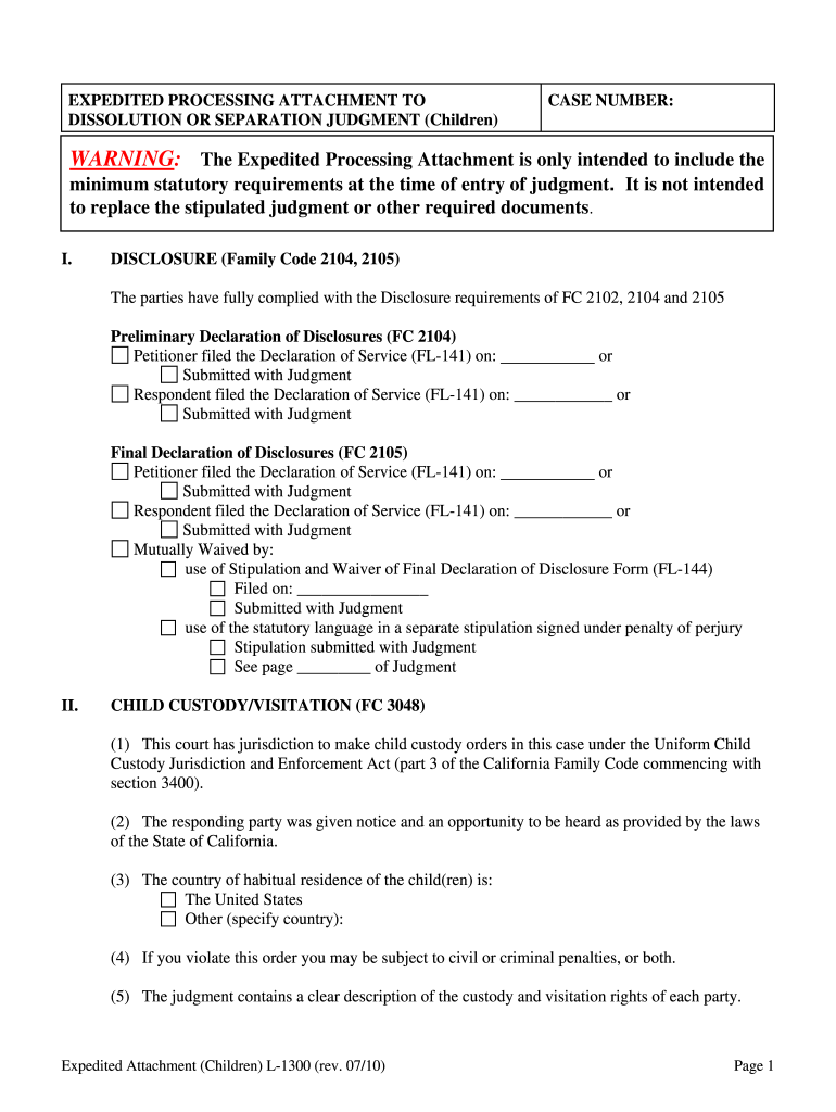 Step 6 Final Declaration of Disclosure Kinsey Law Offices  Form