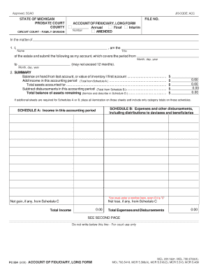 Account of Fiduciary Long Form