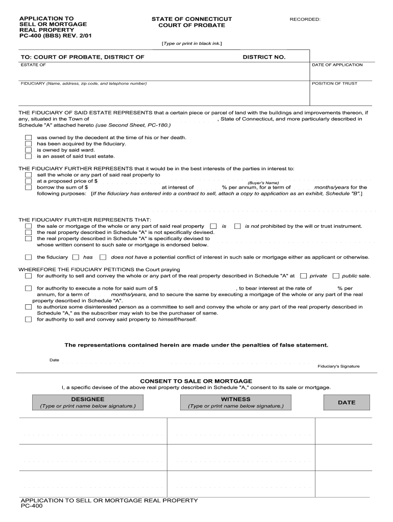  Pc 400 Probate Form 2001