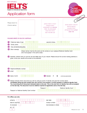 Ielts Application Form